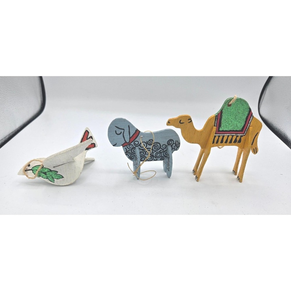 Vtg 13‎ Hand-Painted Wooden Christmas Ornaments (Craft Master '72 Deluxe Set) - Picture 4 of 9